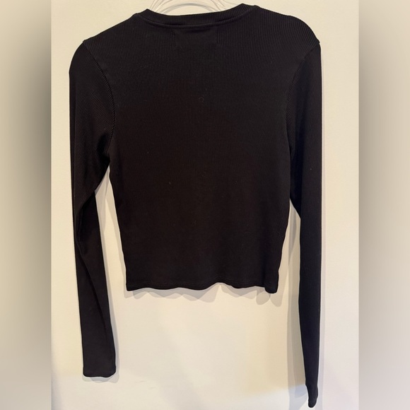 SPRWMN Black Ribbed Long Sleeve Baby Tee Size XL - Picture 7 of 7